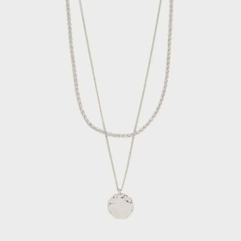 DECLAN collier pièce 2-en-1 recyclé PLAQUÉ ARGEN