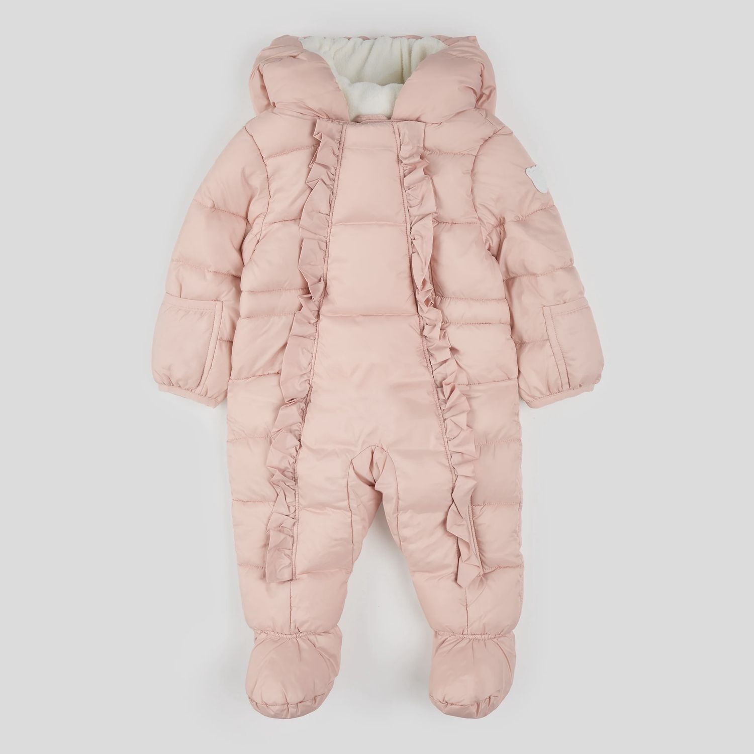 Combinaison de neige à capuche rose J02B