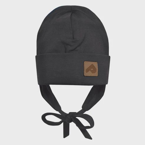 tuques mi-saison avec cordons, Couleur: noir, Grandeur: 0-6 mois