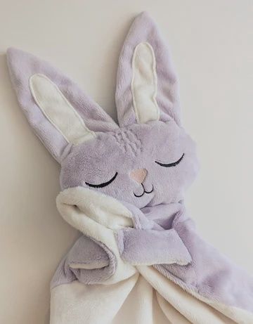 Peluche doudou de lapin, Couleur: Mauve