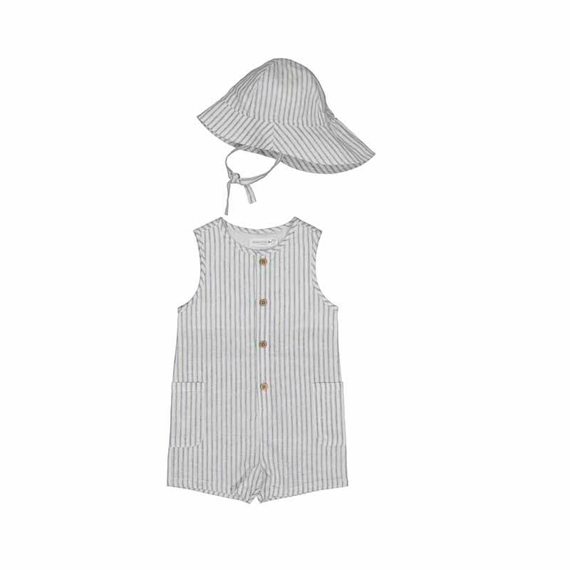 Barboteuse rayée avec chapeau 1643