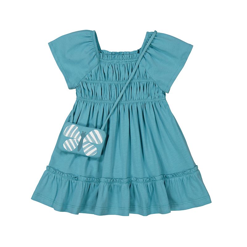 Robe bleue avec petit sac 1920