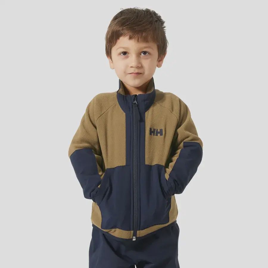 Veste polar brun et noir