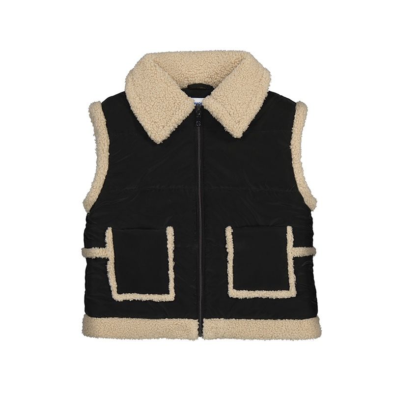 Gilet noir avec sherpa sans manches