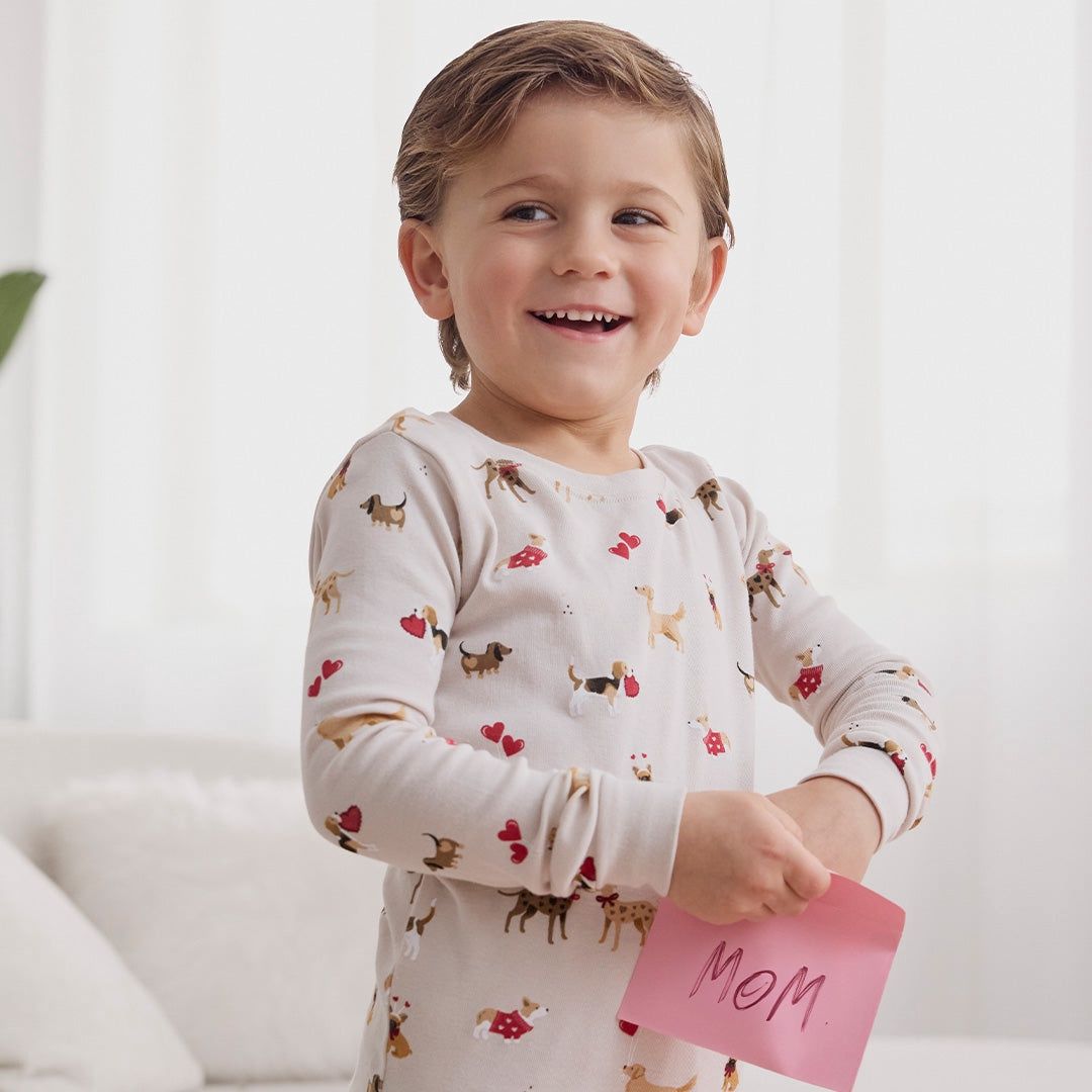 Pyjama deux pièces chien Saint-Valentin – Q03K