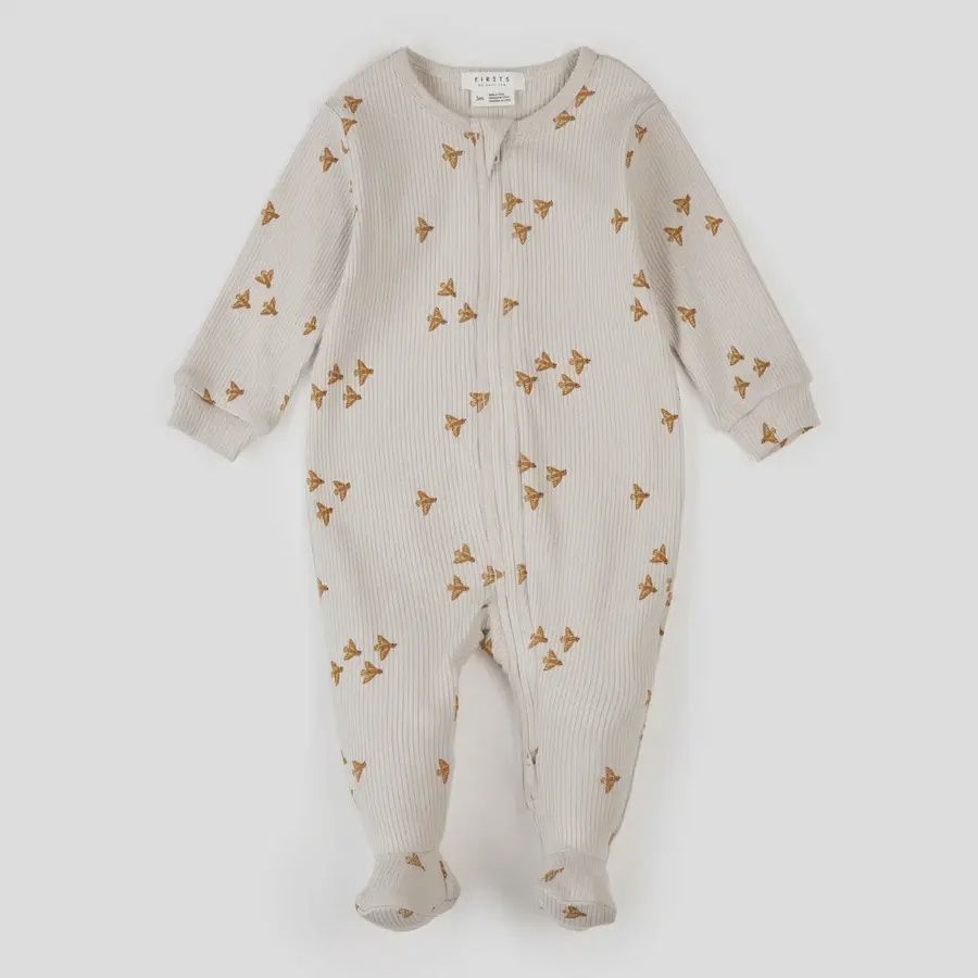 Pyjama petit oiseaux beige-P02B