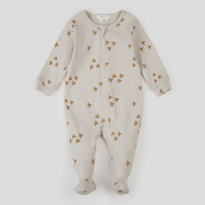 Pyjama petit oiseaux beige-P02B