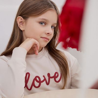 Crewneck Love beige -T01K