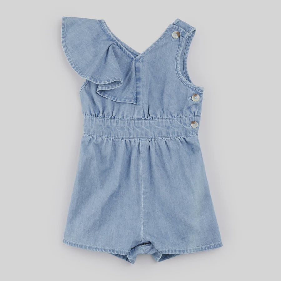 ensemble short une pièce style « jeans » bleu, Grandeur: 18 mois
