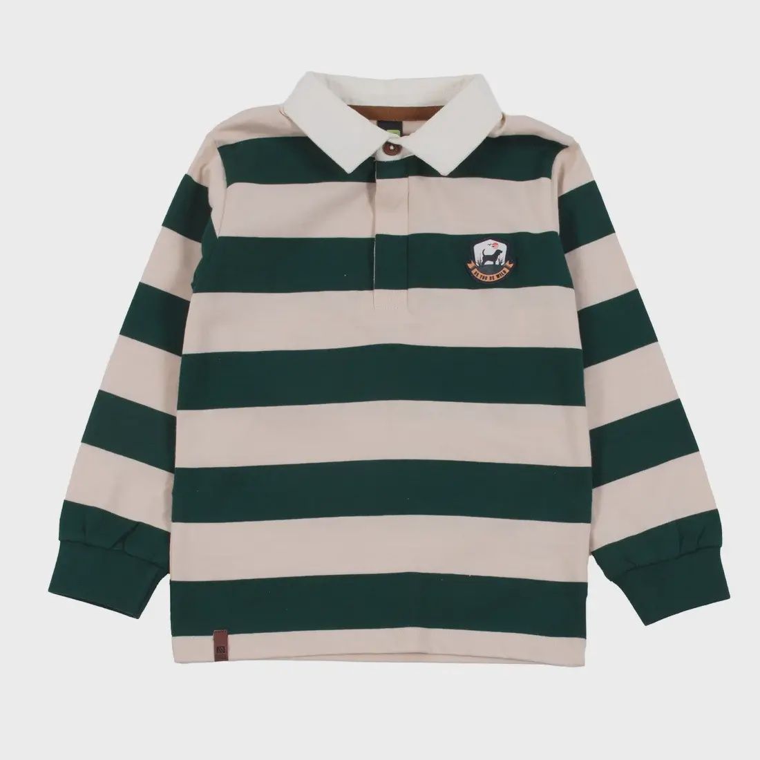 Polo Garçons vert et Beige 2507