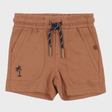 Short brune avec motif palmier, Grandeur: 9 mois