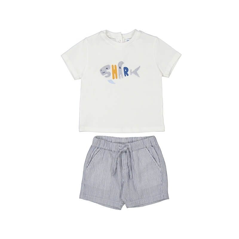 Short rayé blanc et bleu