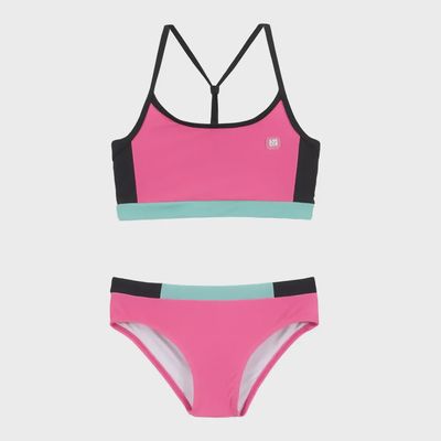 Maillot UV deux-pièces fille rose 6S02