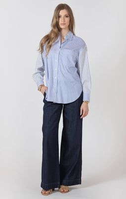 Chemise bleu à rayures 3713