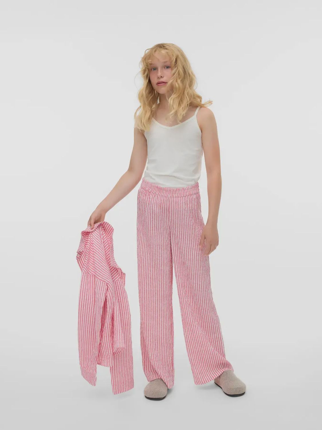 Pantalon jambe large rayé 0834