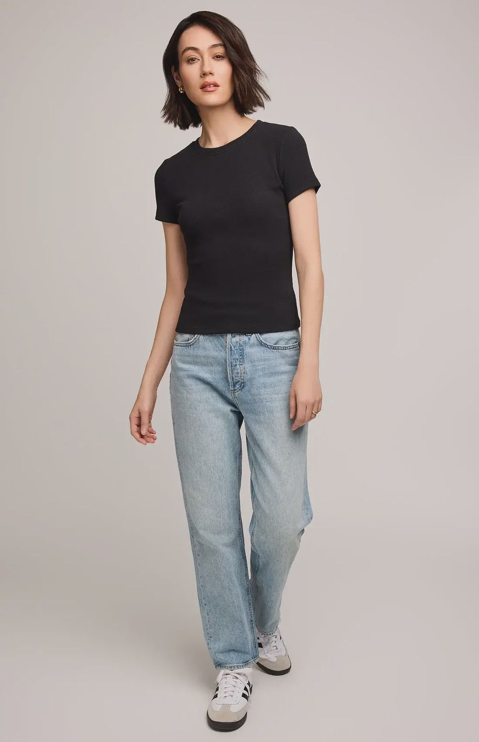 T-shirt côtelé noir 1176