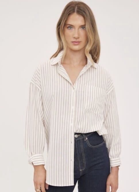 Chemise crème rayée