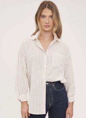 Chemise crème rayée