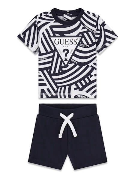 Ensemble 2 pièces bébé marine et blanc 8HM4