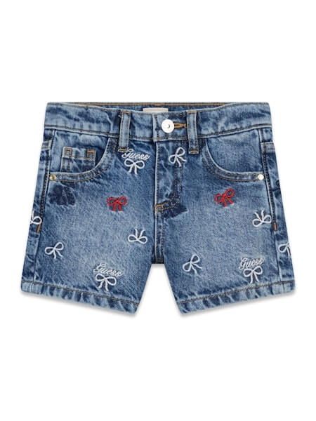 Short denim nœud papillon broderie 45E0