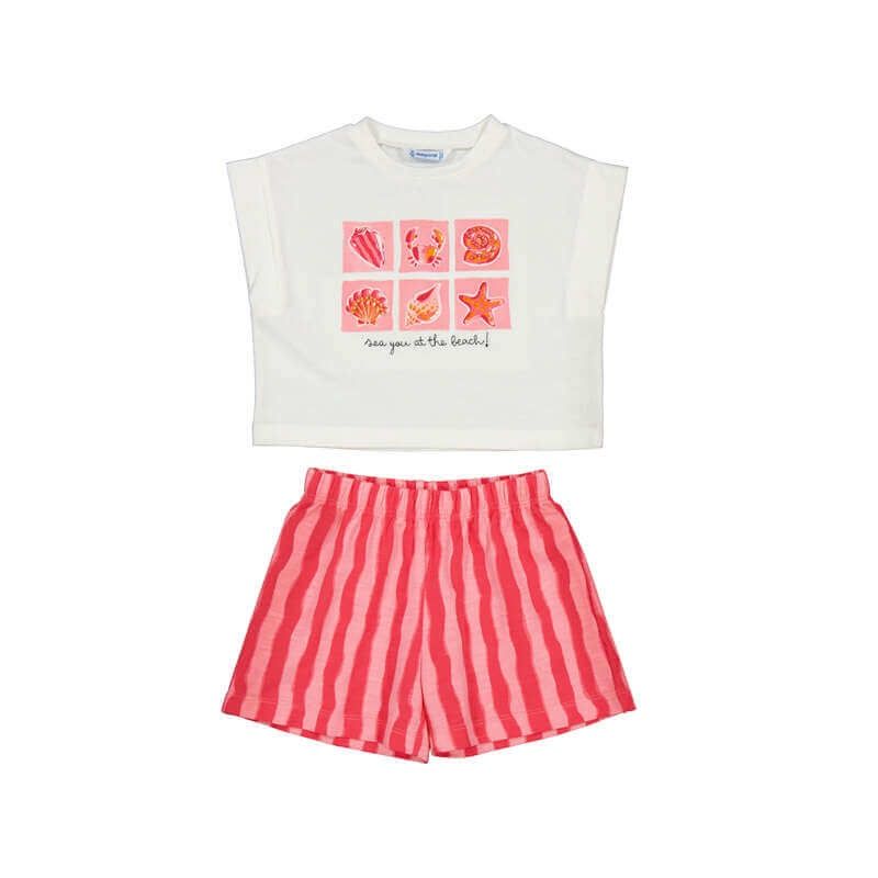 Ensemble short coquelicot 3234