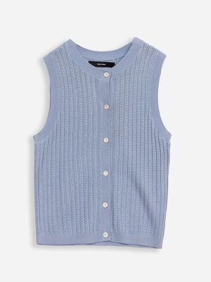 Débardeur bleu ciel à boutons 1398