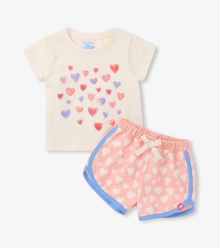 Ensemble t-shirt et short coeur 1643