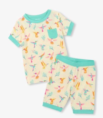 Pyjama court en bambou  colibris 1791