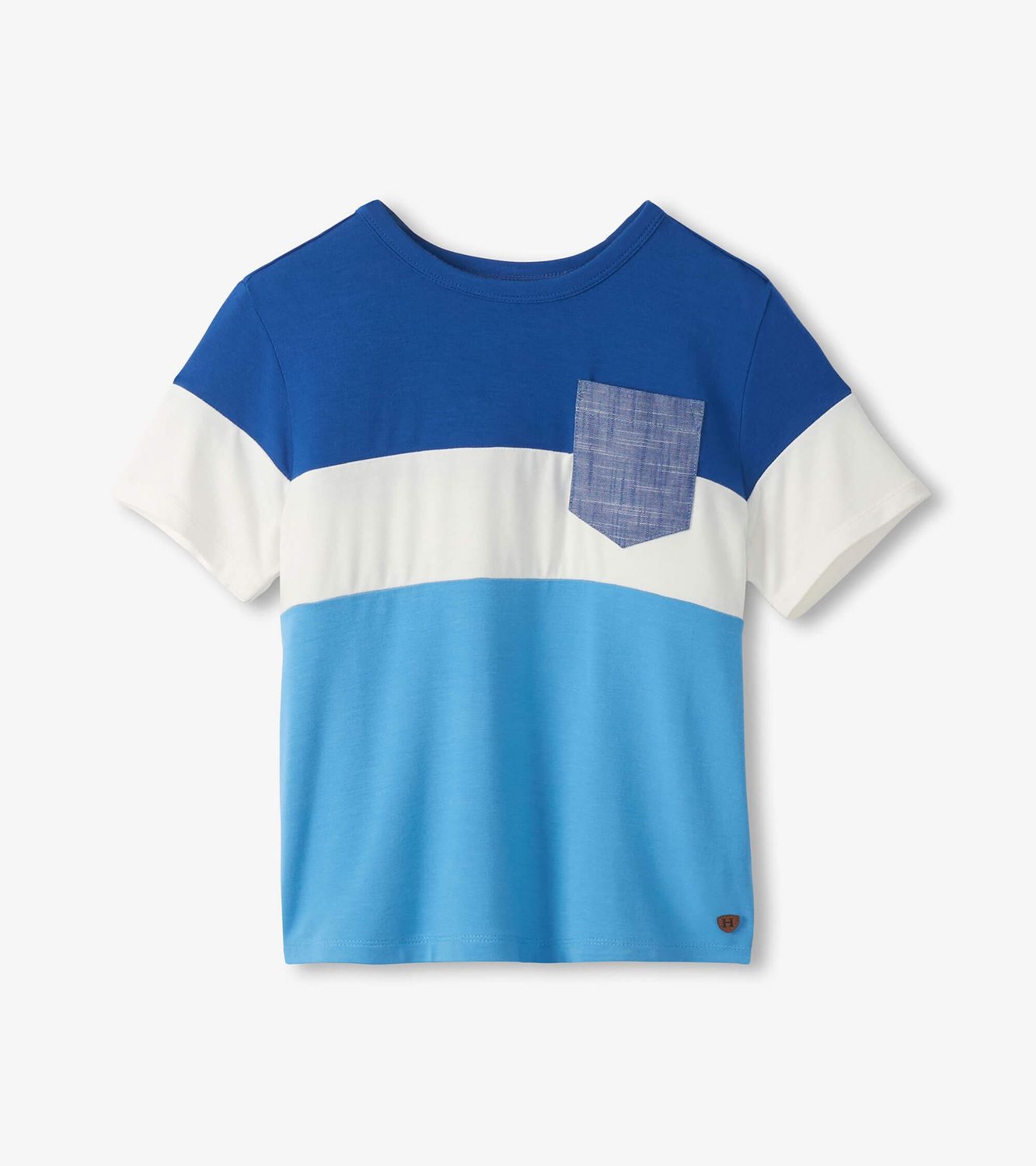 T-shirt rayé bleu en bambou 1902