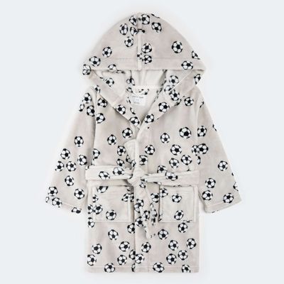 Robe de chambre motif ballon de soccer F06K