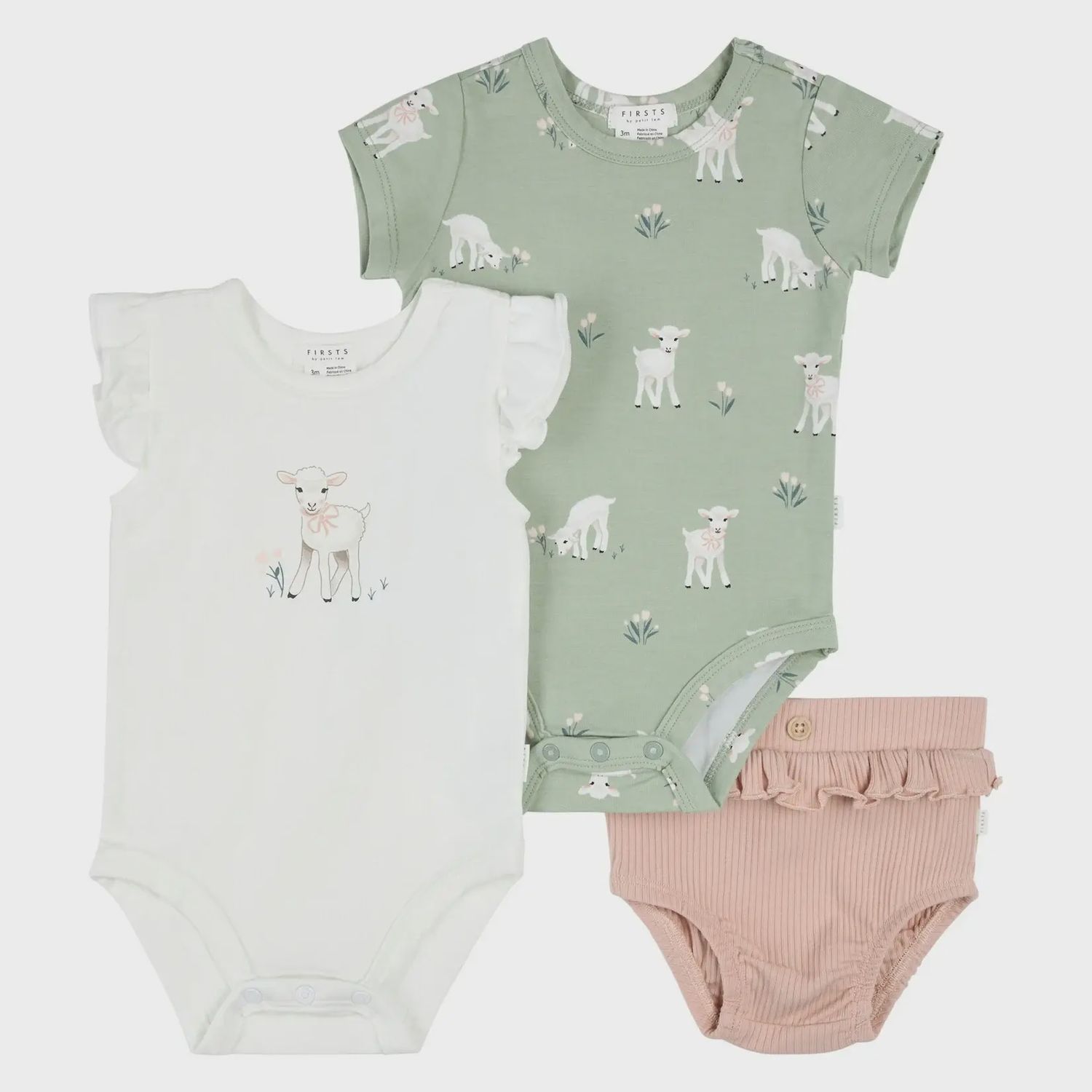 Ensemble bébé 3 pièces petit agneau E01B