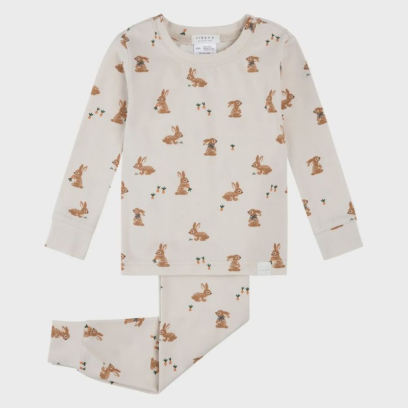 Pyjama fond beige lapin Q01B