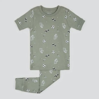 Pyjama à manches courtes vert soccer Q03K