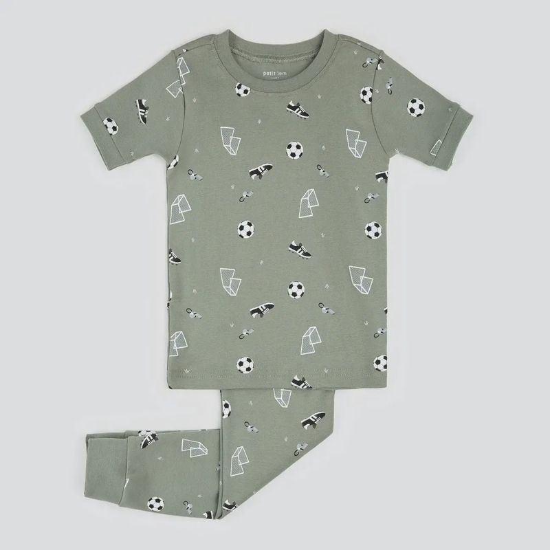 Pyjama manches courtes vert soccer Q03K
