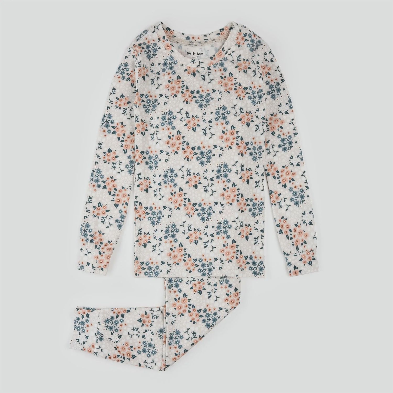 Pyjama fleuri sur fond beige Q02B