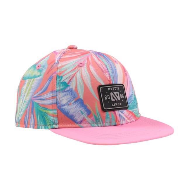 Casquette corail/rose palmier coloré AS60