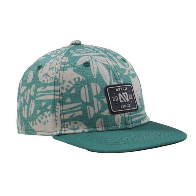 Casquette vert motif feuille AS09