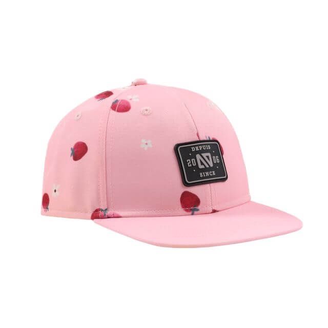 Casquette rose motif fraise AS56