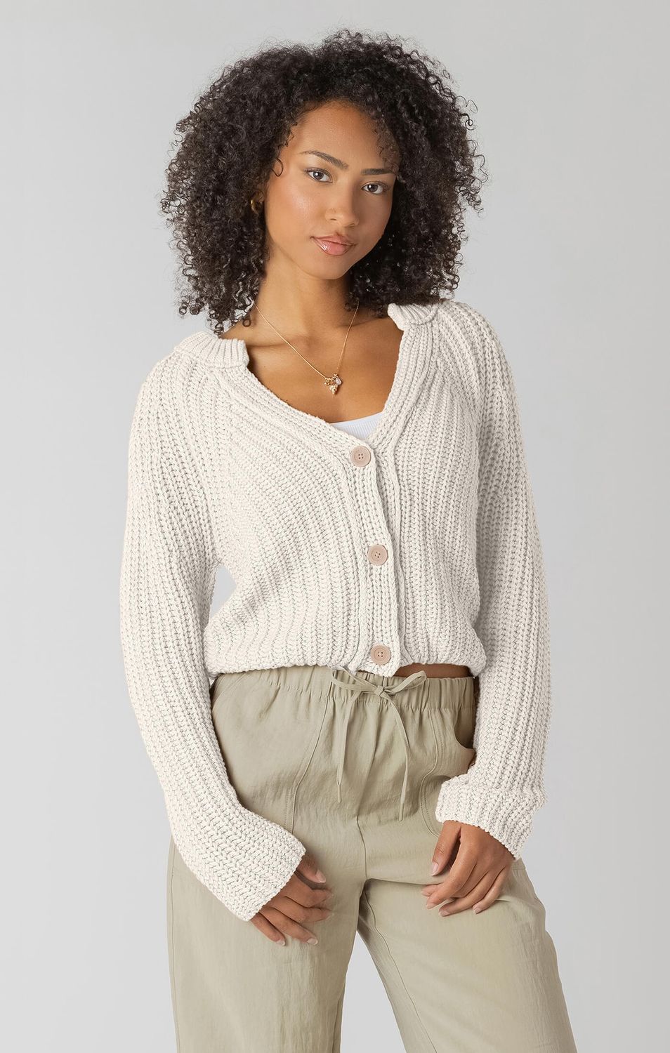 Cardigan à boutons texturés 7267