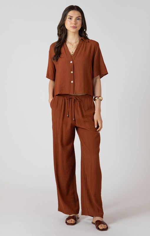 Pantalon léger couleur brique 2730