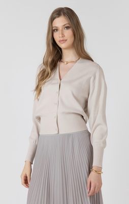 Cardigan couleur perle à boutons 7252