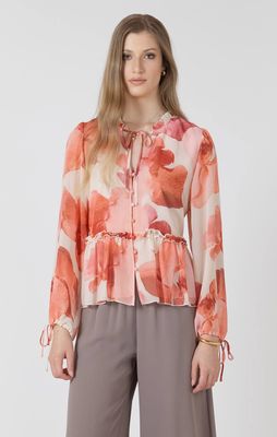 Blouse motif pétale de rose 3714