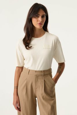 T-shirt crème motif au dos 0206