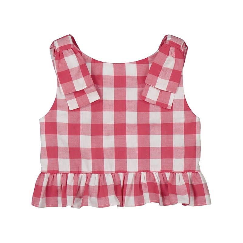Camisole courte carotté rose  3023
