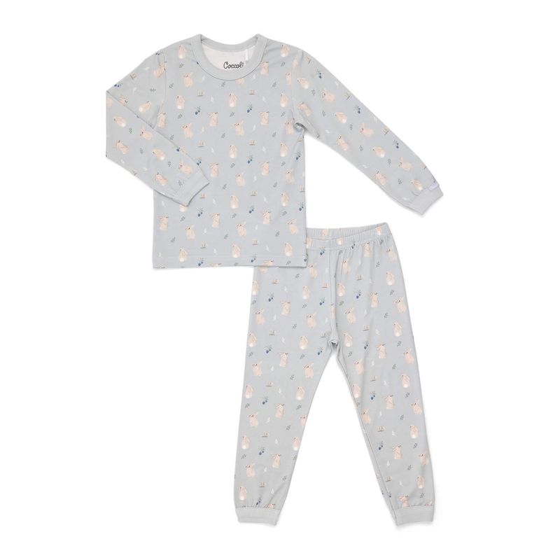 Pyjamas 2 pièces bleu motif lapin 6001