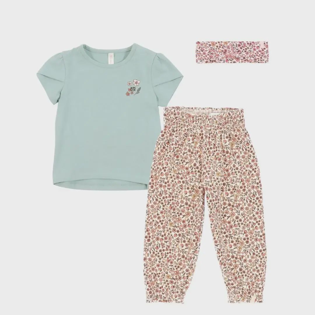 Ensemble 2 pièces fleuri avec bandeau 2660