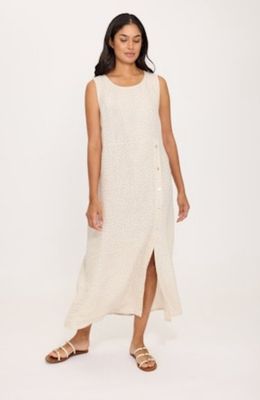 Robe en lin longue à petits pois 5063