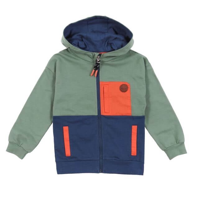 Vest à capuchon marine/vert 2605