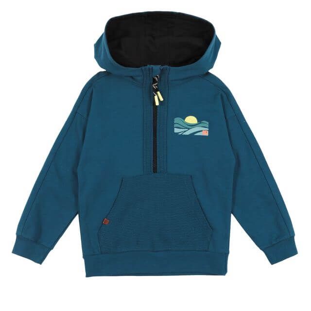 Chandail demi-zip sarcelle 2607