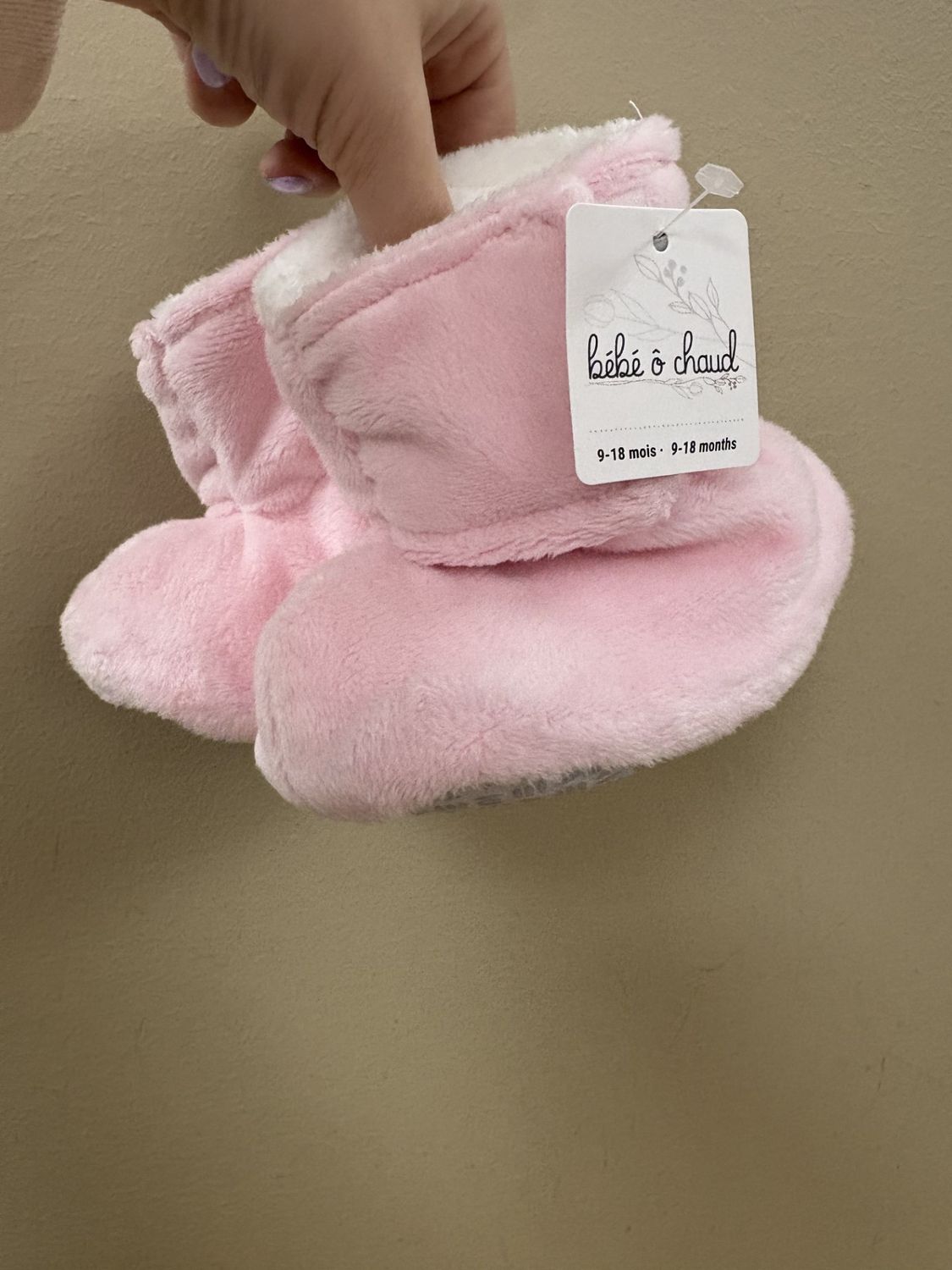 Pantoufles à velcro – Rose Bébé 24H